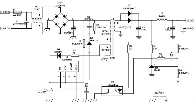 12V電源適配器電路參數(shù)設(shè)計